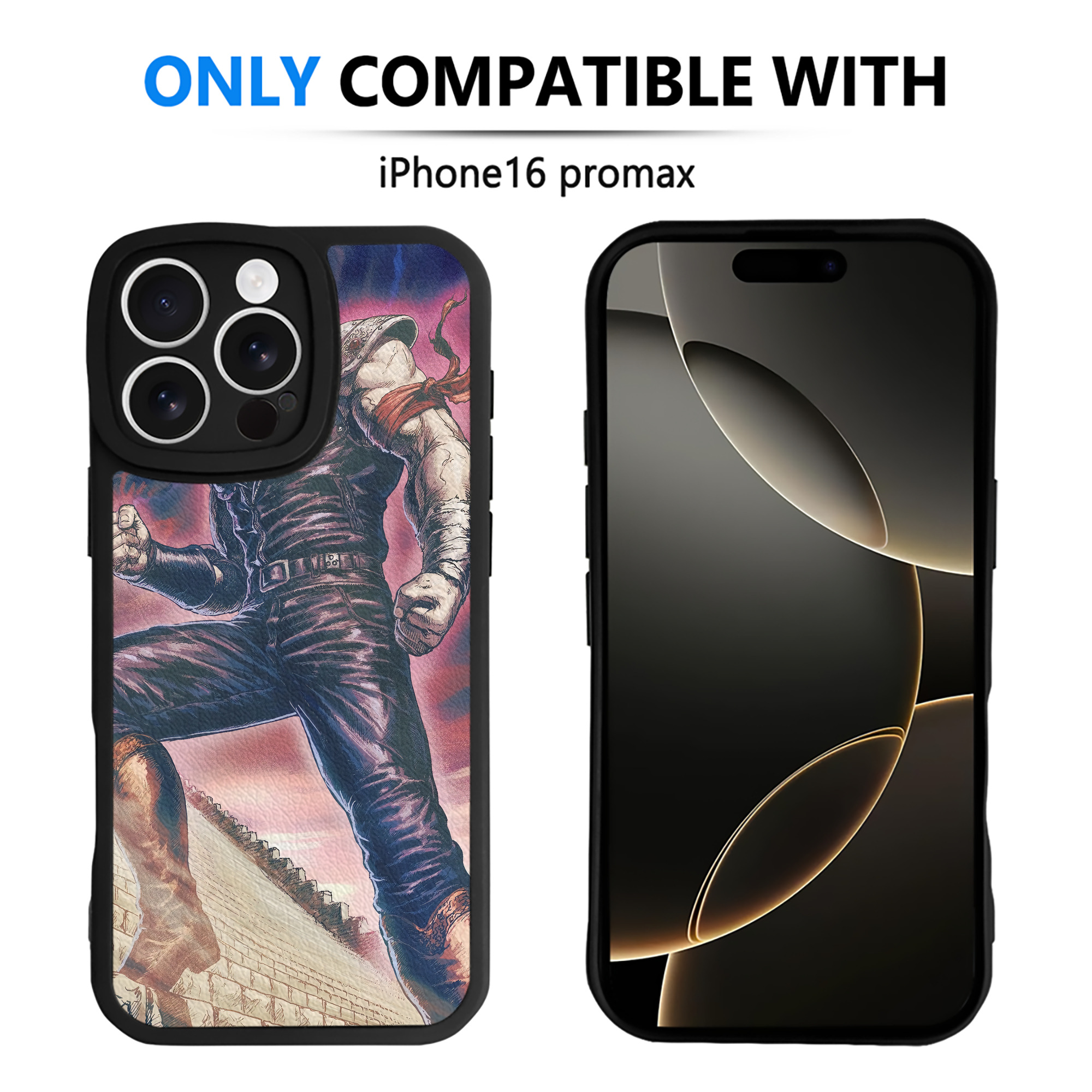 （画像用） 北斗の拳 Fist of the North Star 【iPhone 16シリーズ対応】シリコンスマホケース（レザー調） 材質：シリコン